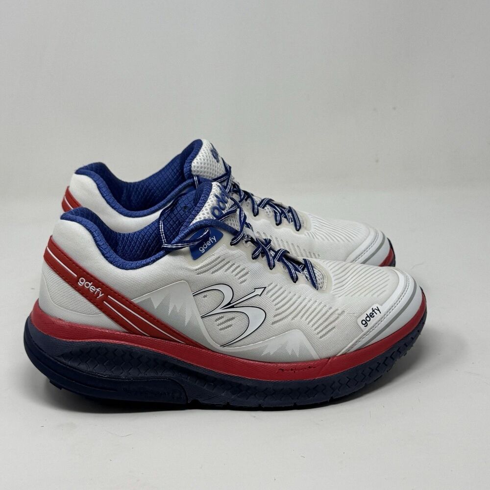 gdefy Gravity Defyer Mighty Walk Sneakers Shoes Mens 8 Red White Blue Ortho